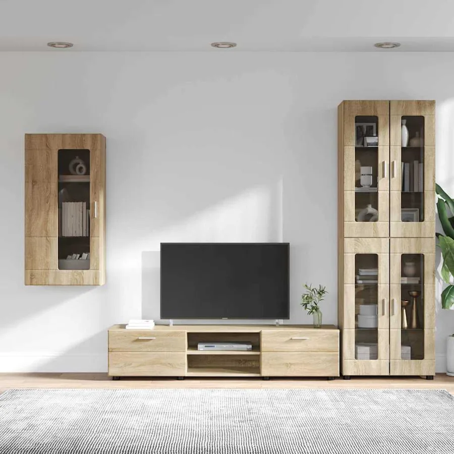 Ensemble meuble TV FLORIN 3 pcs Chêne Sonoma Bois d'ingénierie - 4
