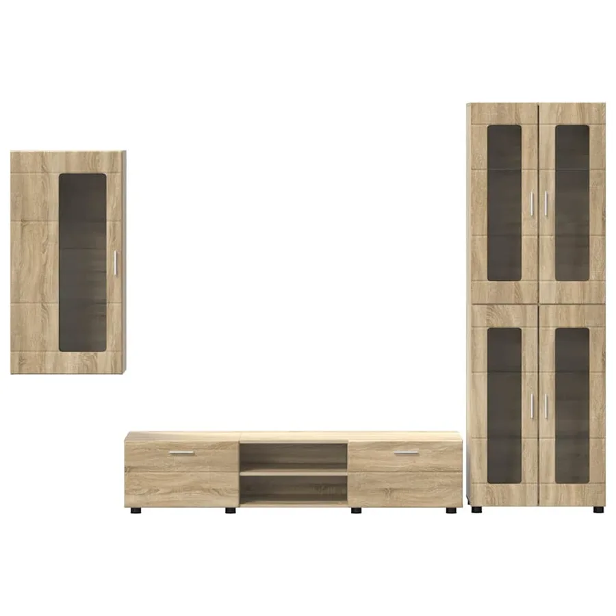 Ensemble meuble TV FLORIN 3 pcs Chêne Sonoma Bois d'ingénierie - 9