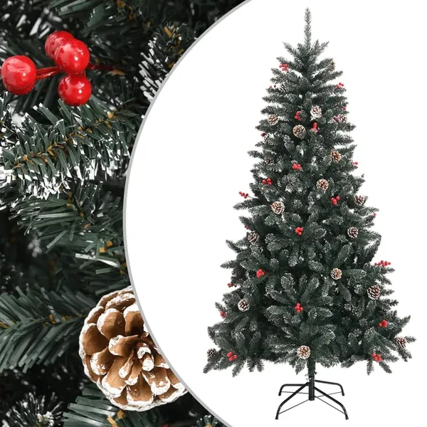 Sapin de Noël artificiel avec support Vert 180 cm PVC