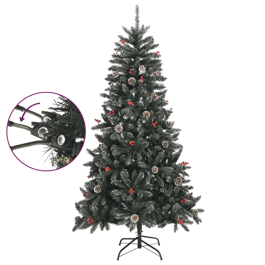 Sapin de Noël artificiel avec support Vert 180 cm PVC - 3