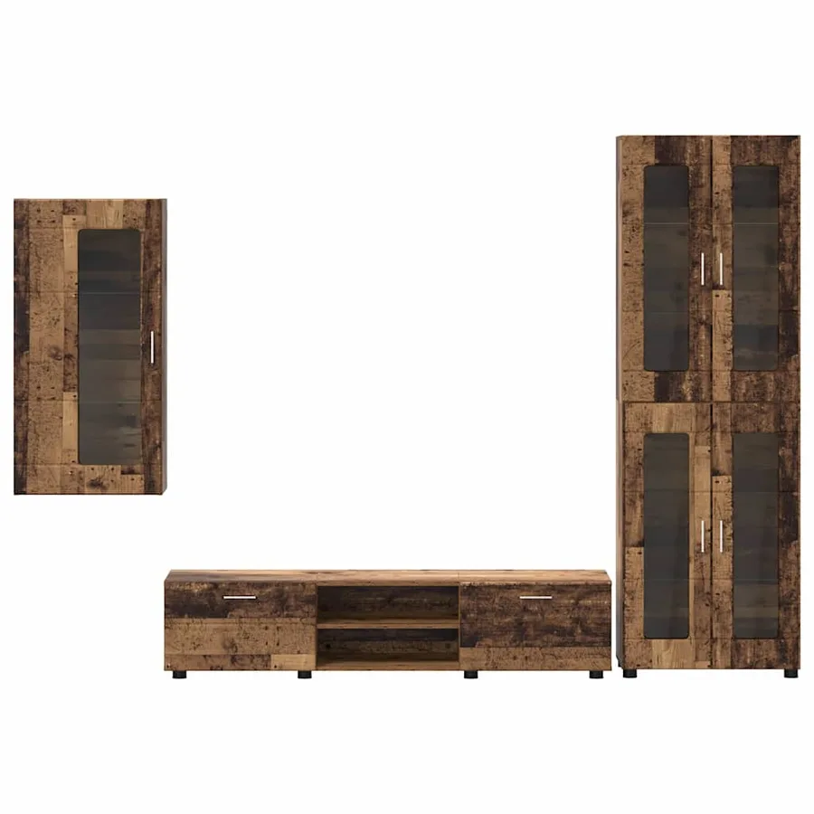Ensemble meuble TV FLORIN 3 pcs Bois ancien Bois d'ingénierie - 9