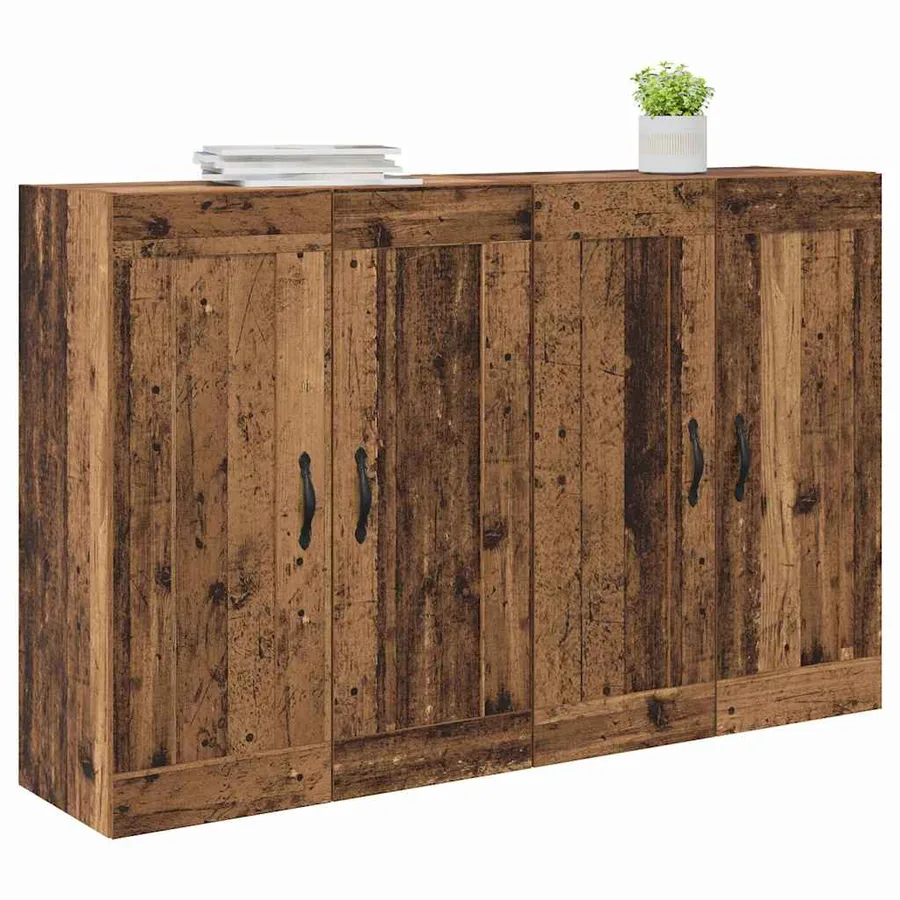 Meuble mural Montage mural 2 pcs Bois ancien 69,5 x 34 x 90 cm - 3