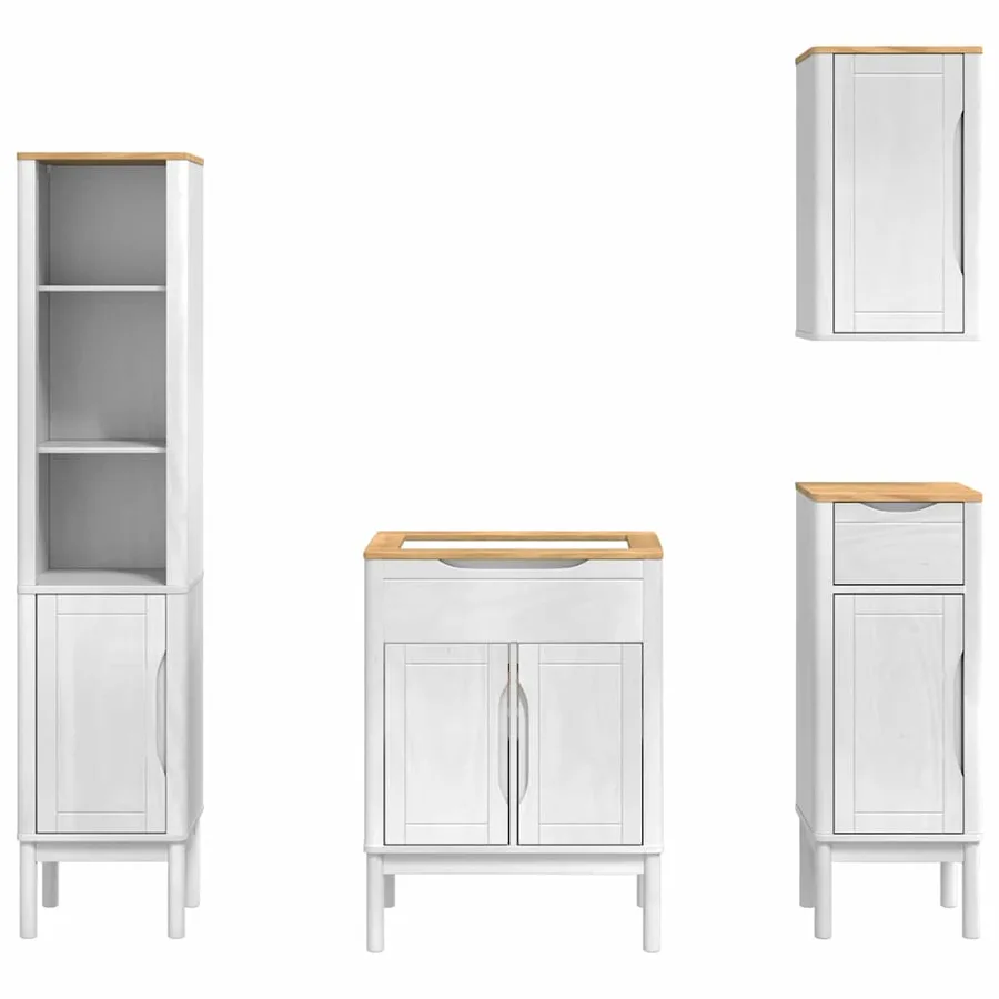 Ensemble de mobilier de salle de bain FLORO 4 pcs Blanc - 8