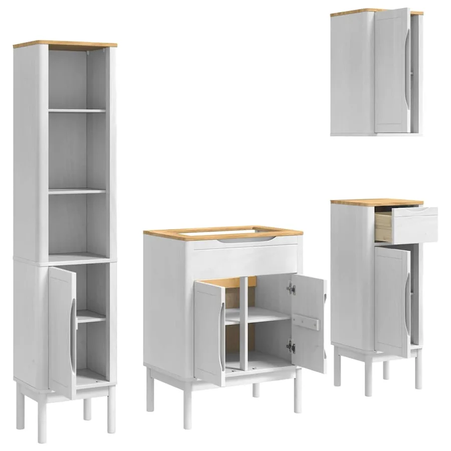 Ensemble de mobilier de salle de bain FLORO 4 pcs Blanc - 9