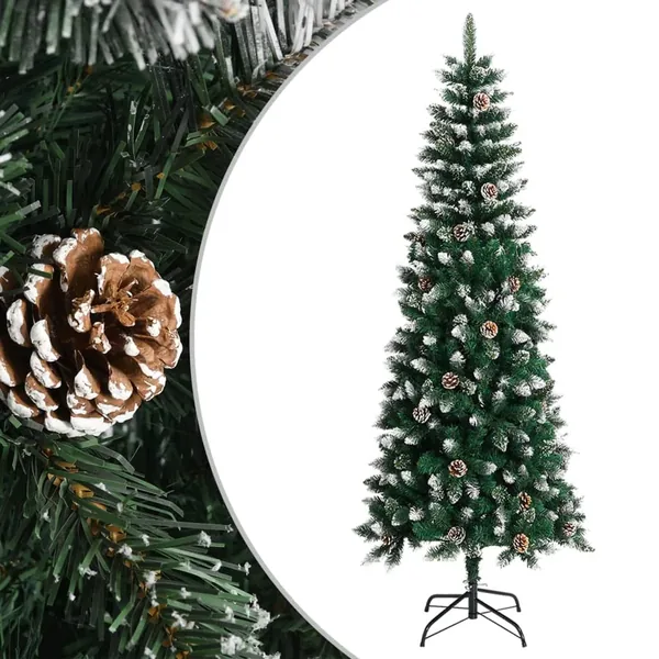 Sapin de Noël artificiel avec support Vert 240 cm PVC