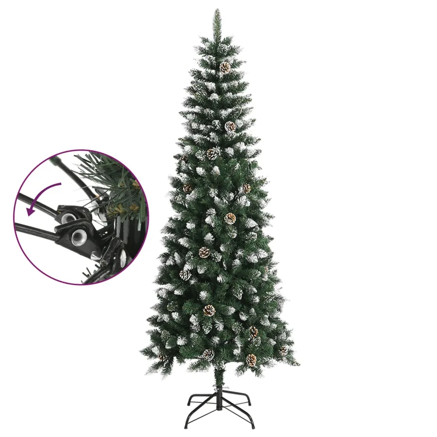 Sapin de Noël artificiel avec support Vert 240 cm PVC - 3
