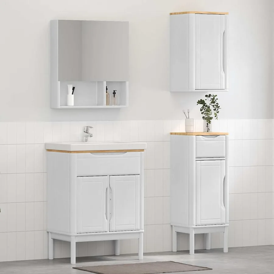 Ensemble de mobilier de salle de bain FLORO 3 pcs Blanc