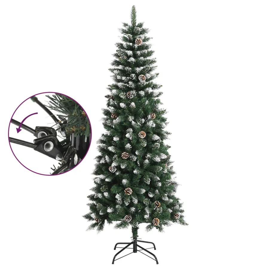 Sapin de Noël artificiel avec support Vert 180 cm PVC - 3