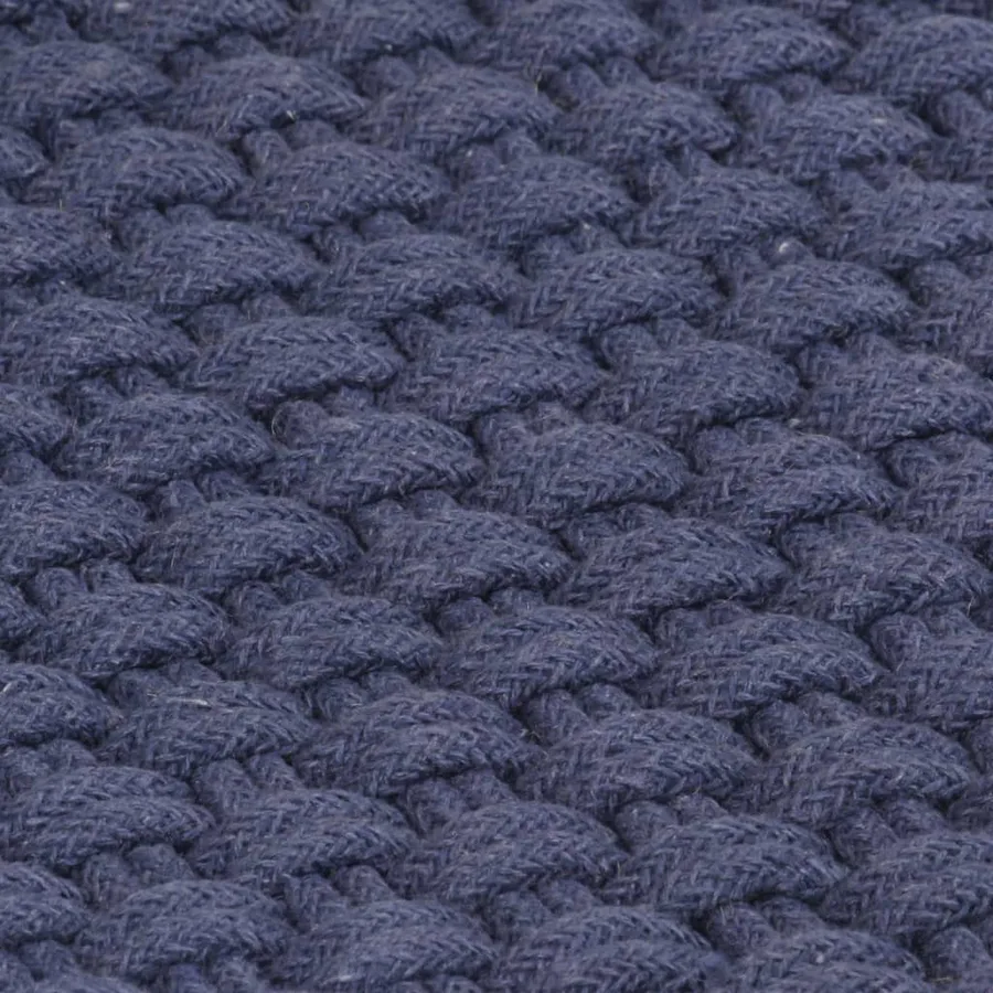 Tapis rectangulaire Bleu marine 180x250 cm Coton - 5