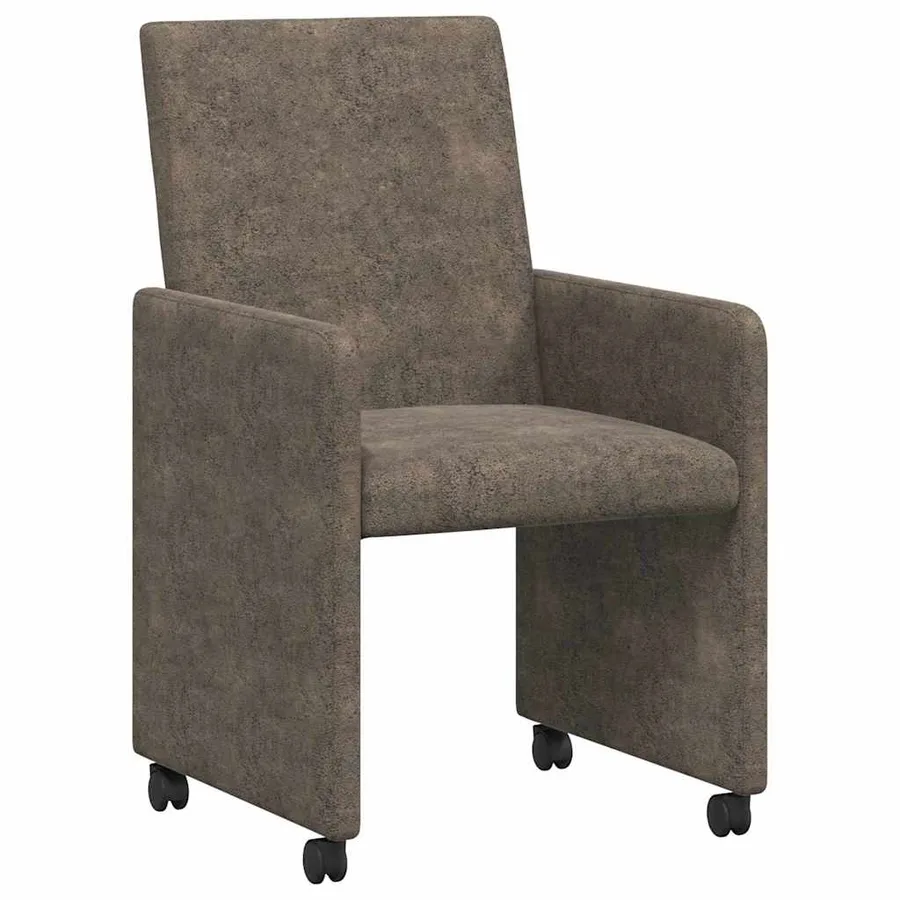 Chaises de Salle à Manger avec Roues 2 pcs Gris foncé - 2