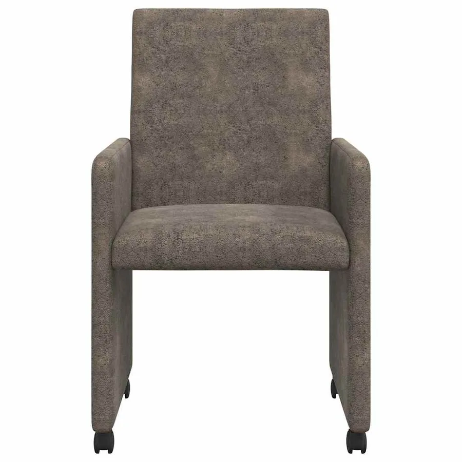 Chaises de Salle à Manger avec Roues 2 pcs Gris foncé - 4