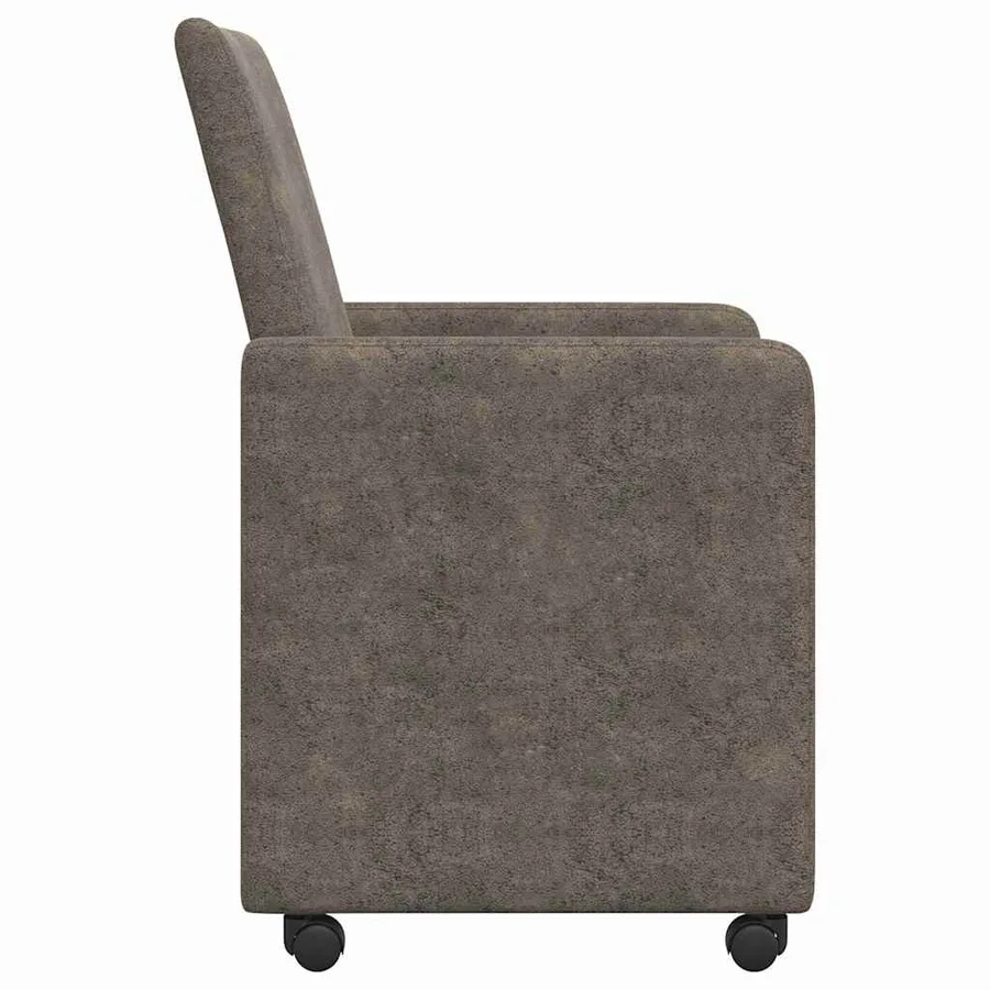 Chaises de Salle à Manger avec Roues 2 pcs Gris foncé - 5