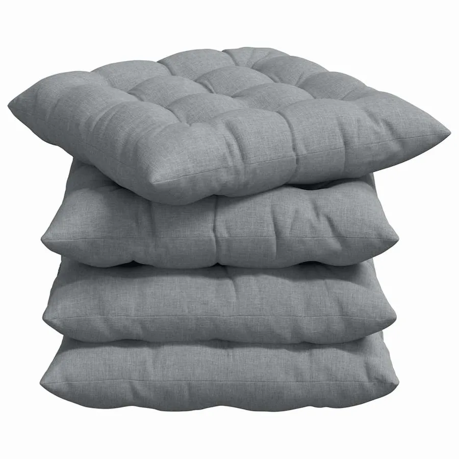 Coussins de siège 4 pcs Gris clair 40 x 40 x 6 cm tissu - 2