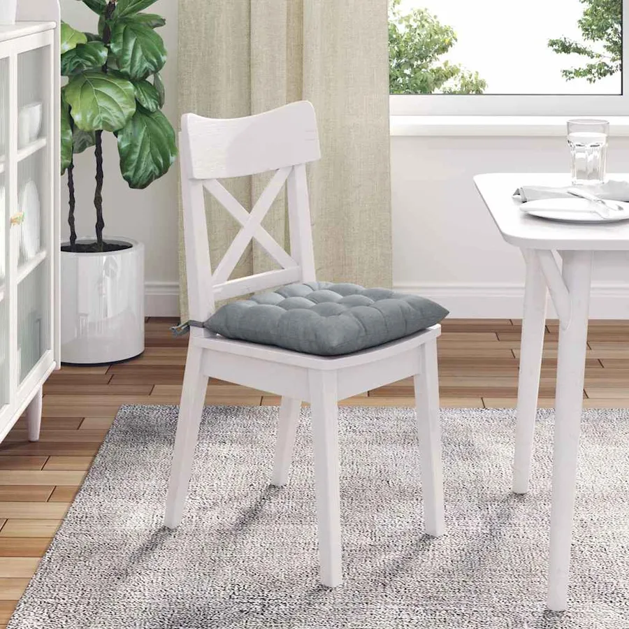 Coussins de siège 4 pcs Gris clair 40 x 40 x 6 cm tissu - 4