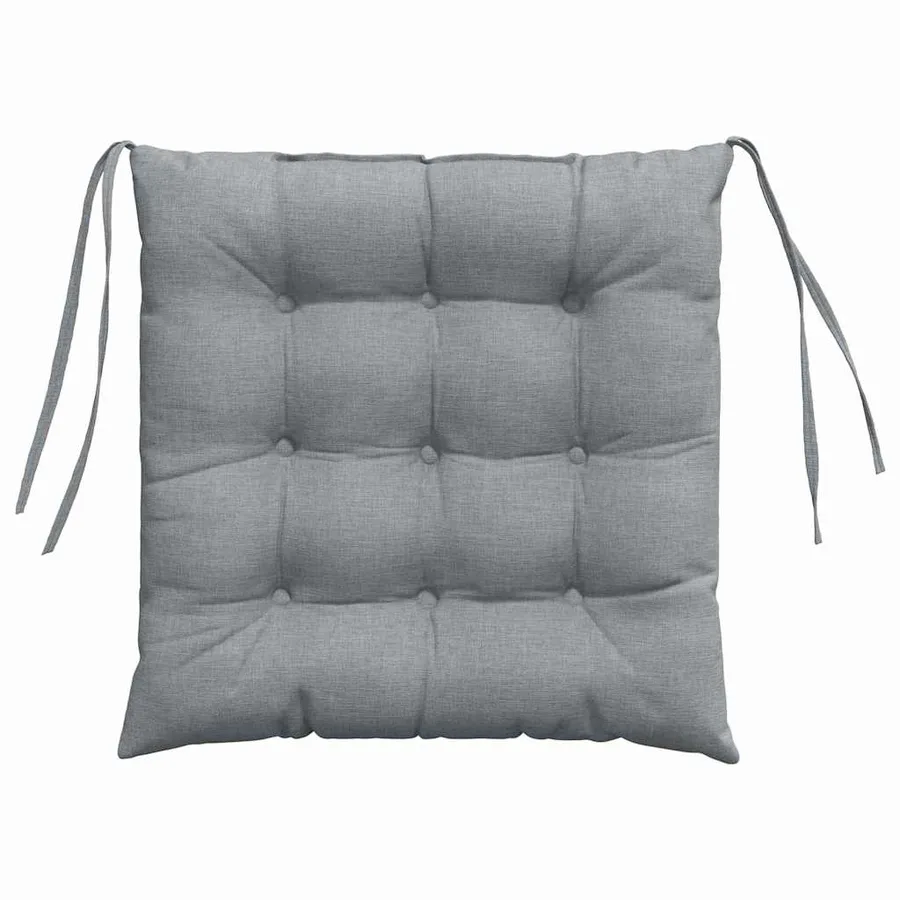 Coussins de siège 4 pcs Gris clair 40 x 40 x 6 cm tissu - 7