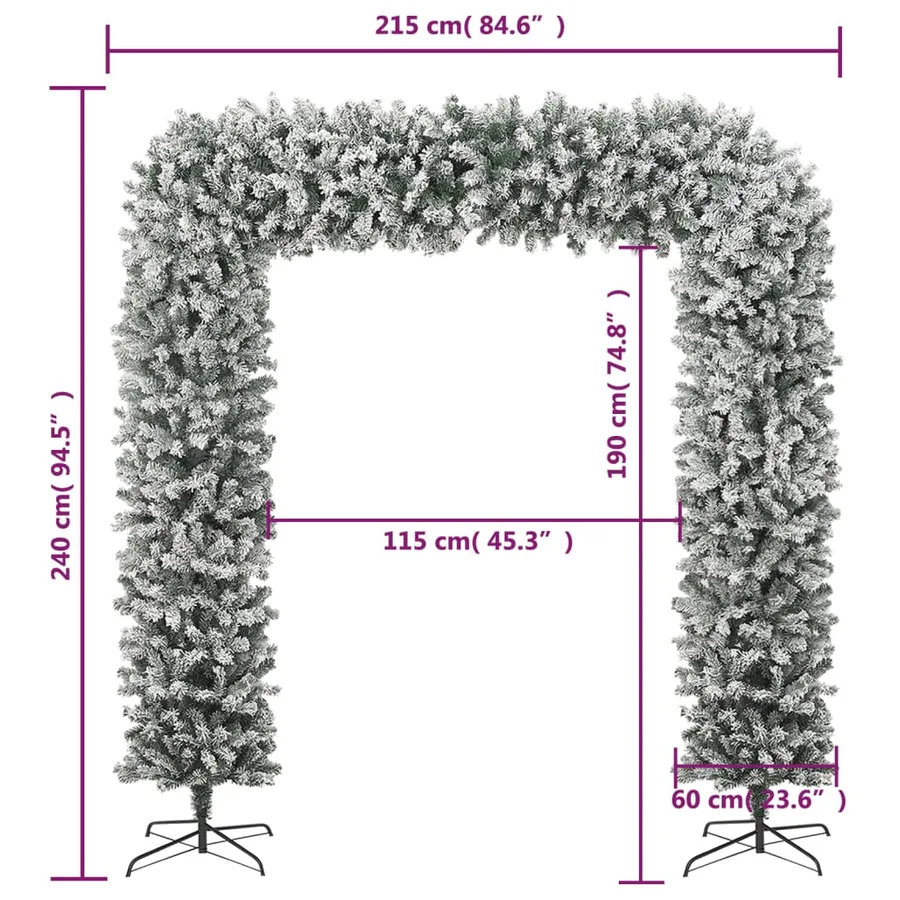Arche de sapin de Noël à flocons de neige 240 cm - 6