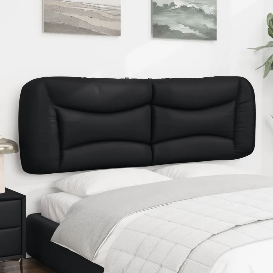 Coussin de tête de lit Hvar noir 152 cm similicuir - 4
