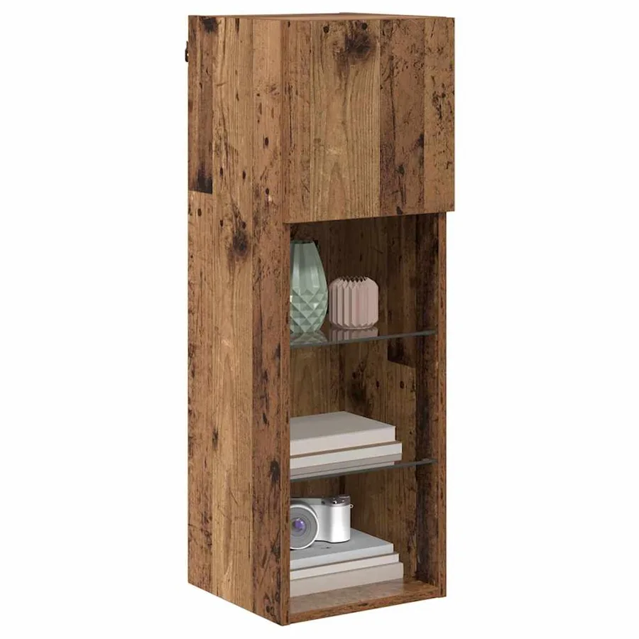 Meuble TV mural Bois ancien 30,5 x 30 x 90 cm Bois d'ingénierie - 3