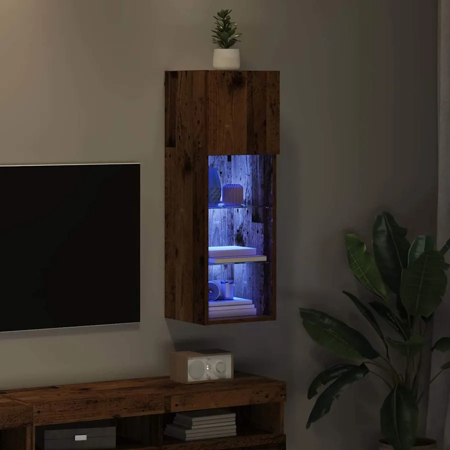 Meuble TV mural Bois ancien 30,5 x 30 x 90 cm Bois d'ingénierie - 5