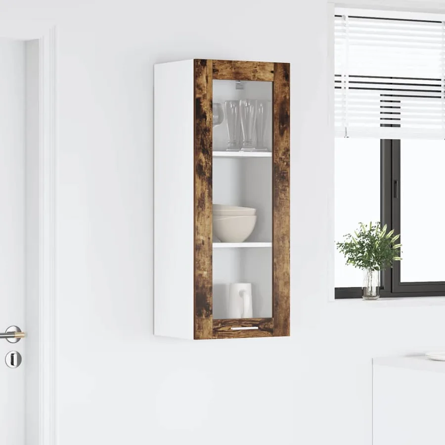 Armoire suspendue Chêne fumé 40 x 31 x 100 cm Bois d'ingénierie - 4