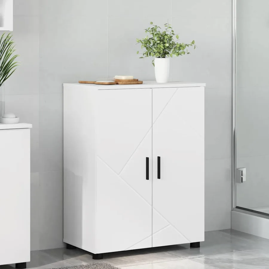 Cabinet de salle de bain avec stockage Blanc 60 x 35 x 80 cm