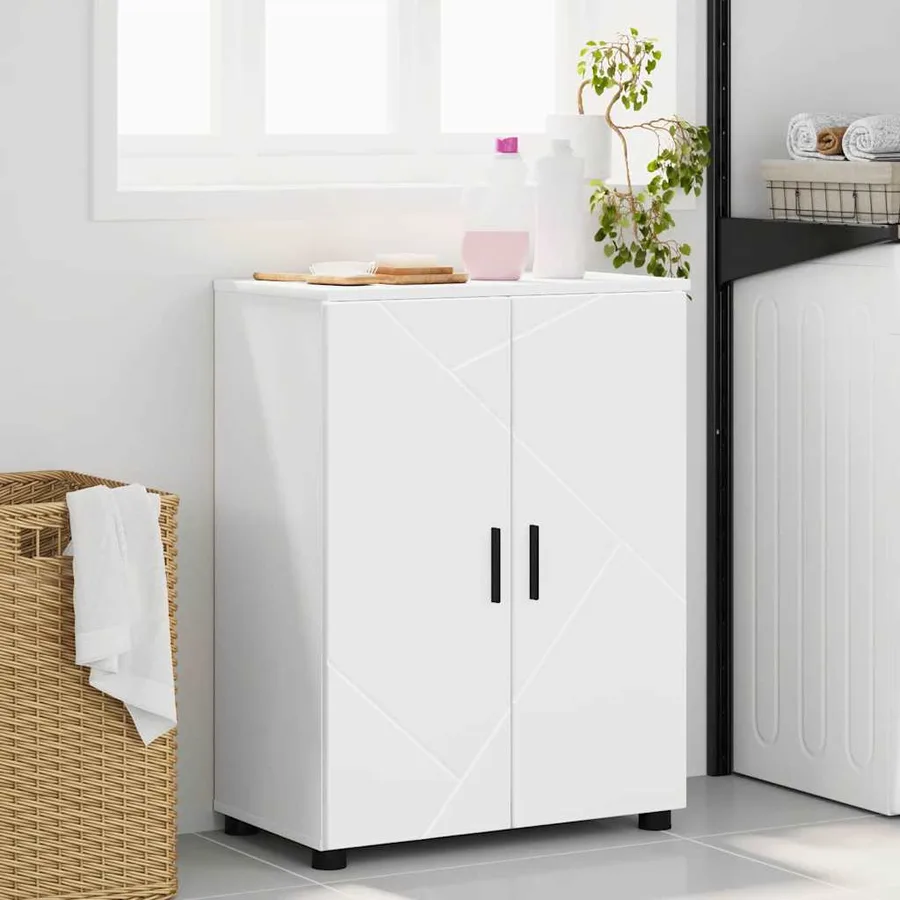 Cabinet de salle de bain avec stockage Blanc 60 x 35 x 80 cm - 4