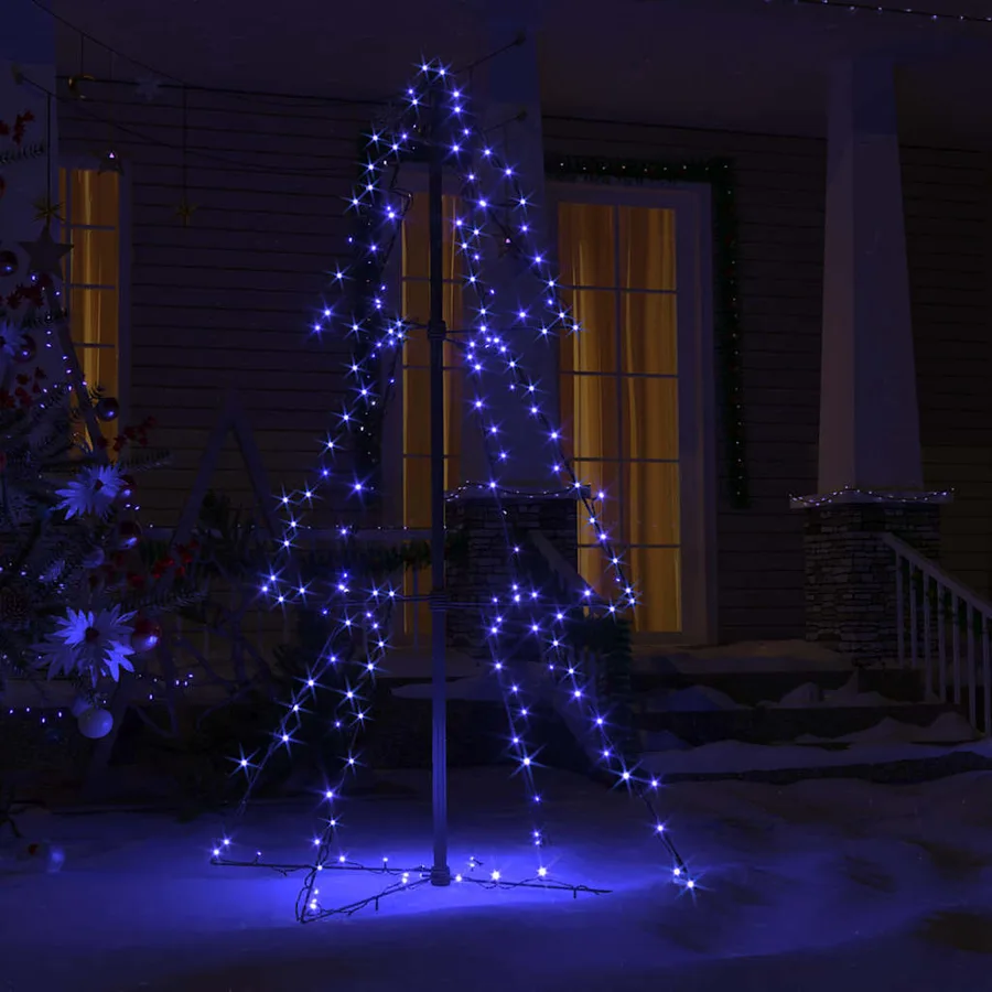 Arbre de Noël cône 160 LED d'intérieur/d'extérieur 78x120 cm - 3
