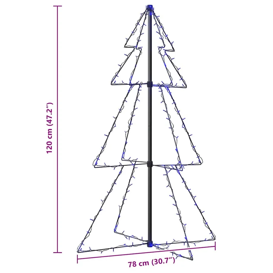 Arbre de Noël cône 160 LED d'intérieur/d'extérieur 78x120 cm - 8