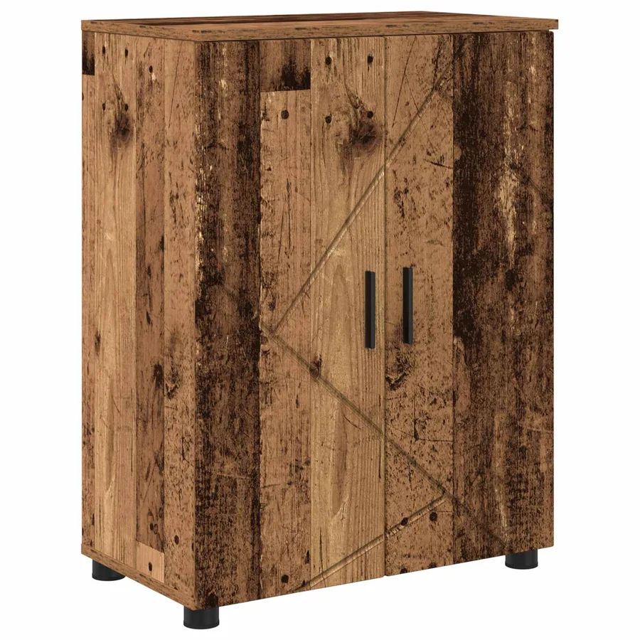 Cabinet de salle de bain avec porte Bois Ancien 60 x 35 x 80 cm - 2