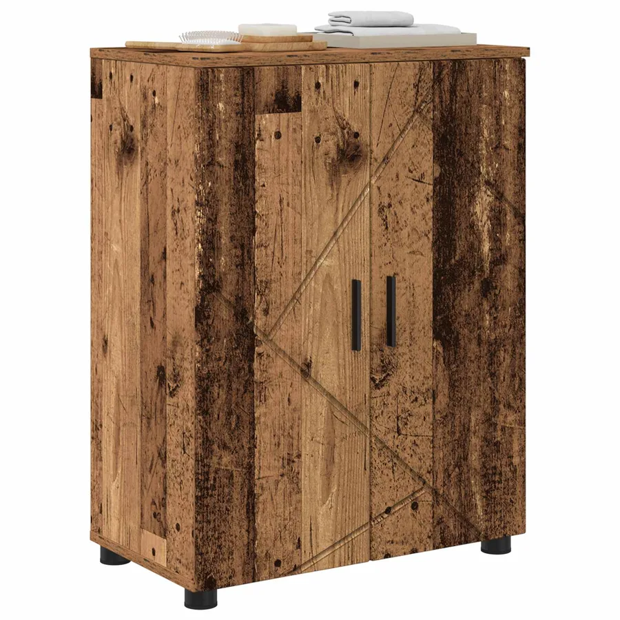 Cabinet de salle de bain avec porte Bois Ancien 60 x 35 x 80 cm - 3