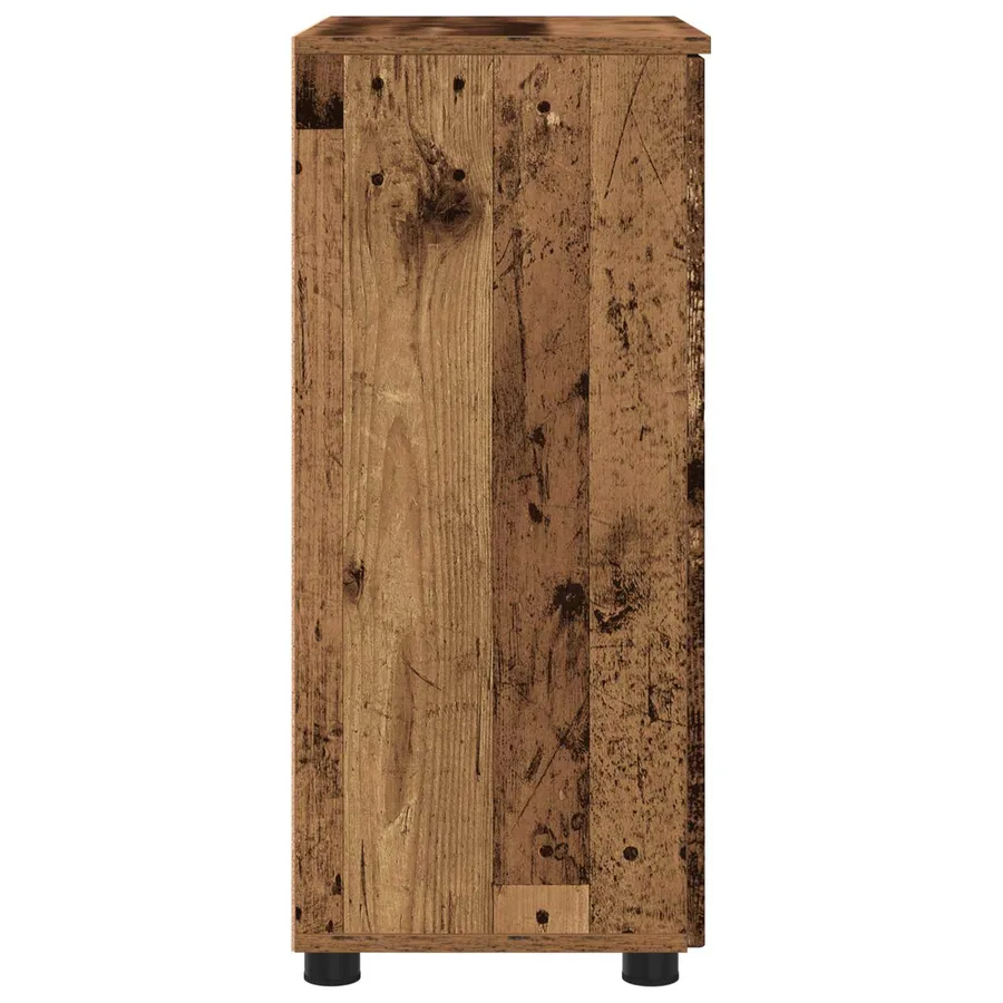 Cabinet de salle de bain avec porte Bois Ancien 60 x 35 x 80 cm - 9