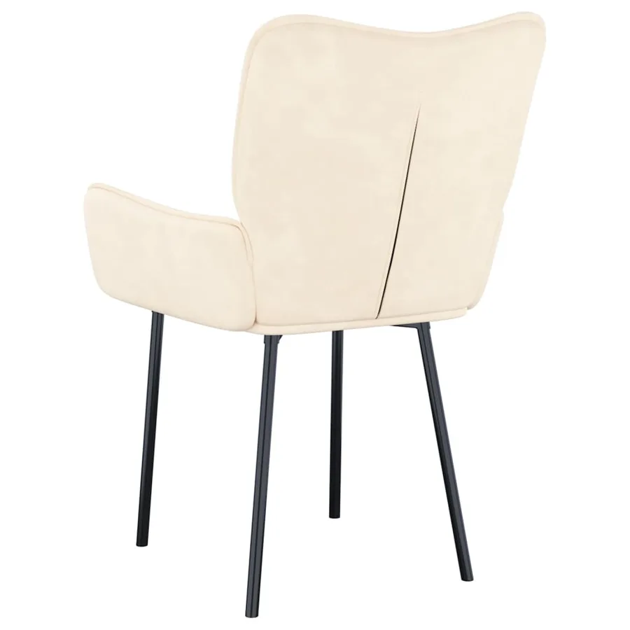 Chaises à manger lot de 2 Crème Velours - 6