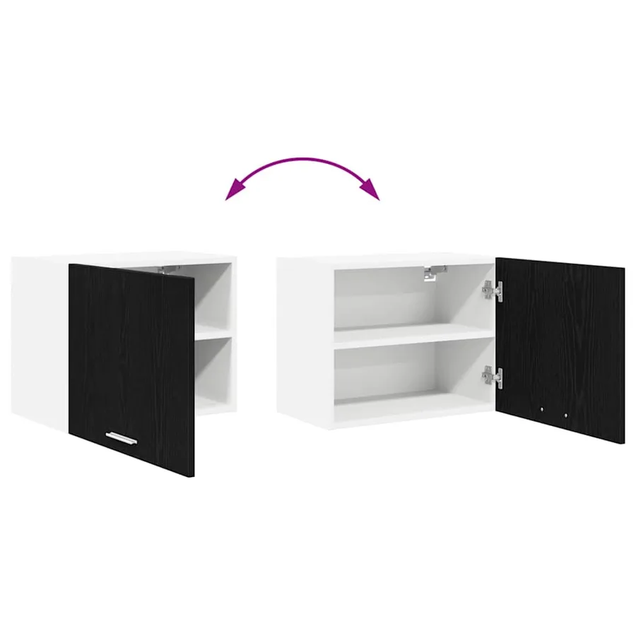 Armoire suspendue Chêne noir et Blanc 50 x 31 x 40 cm - 11