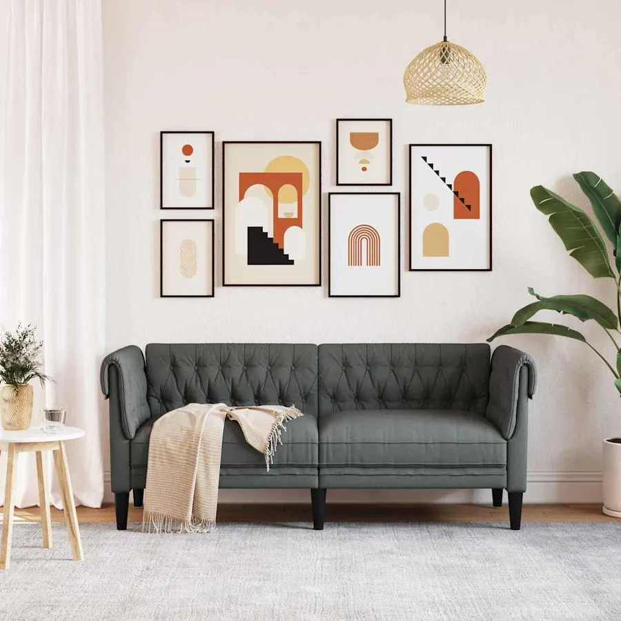 Canapé Gris foncé 182,5 x 74,5 x 74,5 cm Polyester - 3