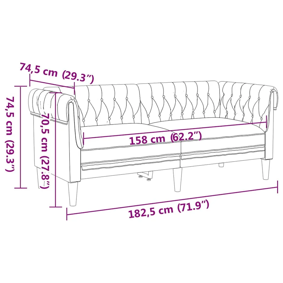 Canapé Gris foncé 182,5 x 74,5 x 74,5 cm Polyester - 9