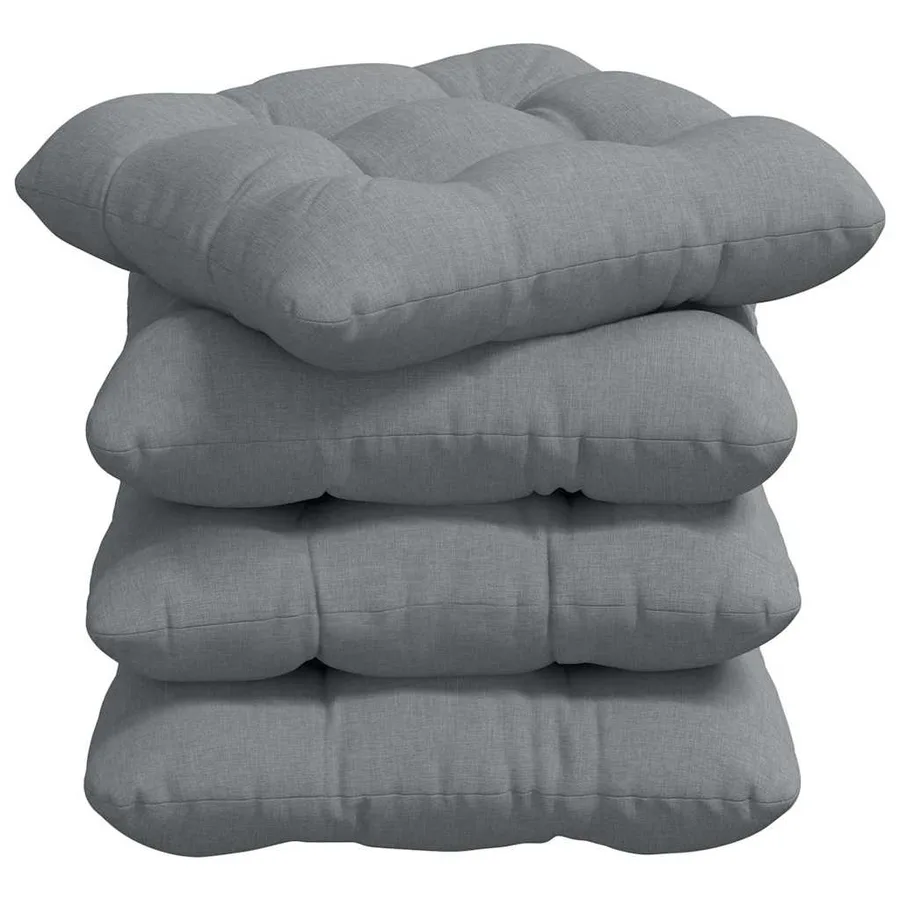 Coussins de siège 4 pcs Gris clair 40 x 40 x 12 cm tissu - 2