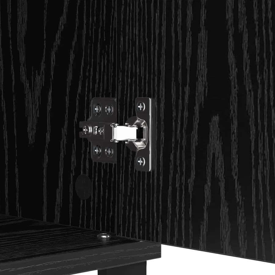 Buffet Chêne noir 60 x 35 x 70 cm Bois d'ingénierie et fer - 8