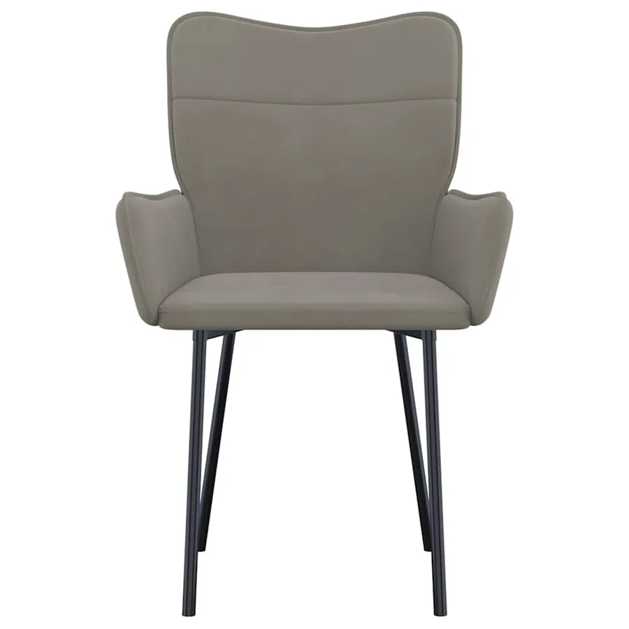 Chaises à manger lot de 2 Gris clair Velours - 4