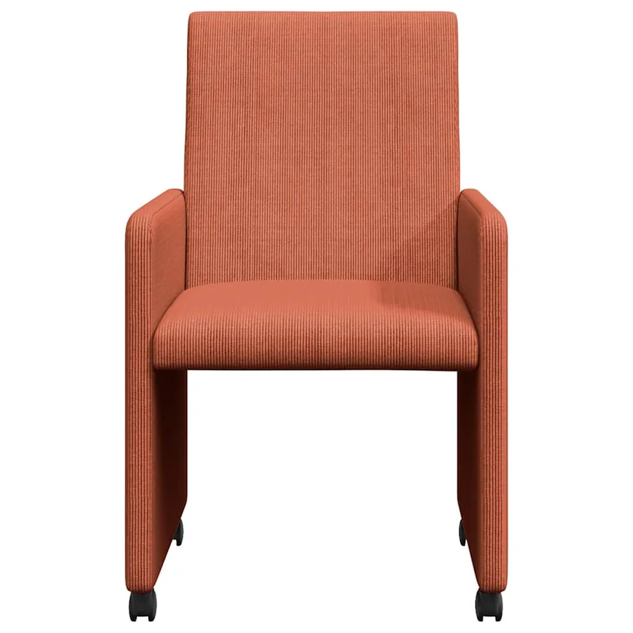 Chaises de Salle à Manger avec Roues 2 pcs Rouge orange - 4