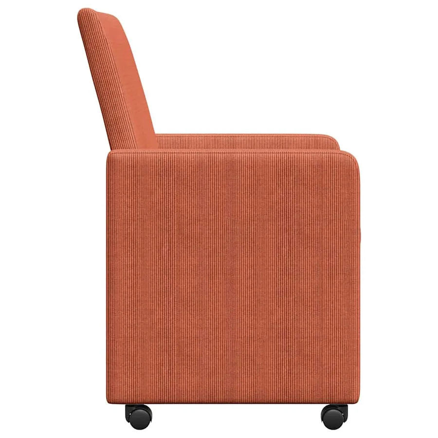 Chaises de Salle à Manger avec Roues 2 pcs Rouge orange - 5