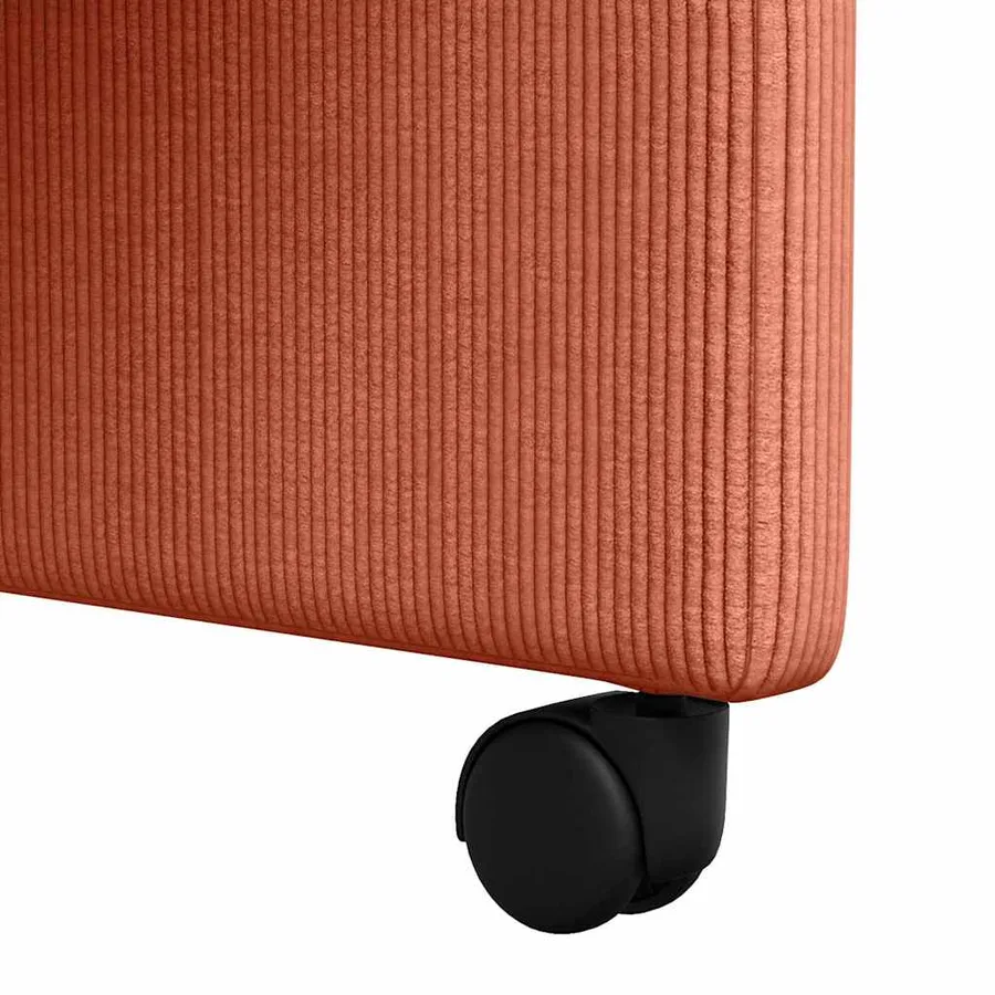 Chaises de Salle à Manger avec Roues 2 pcs Rouge orange - 9