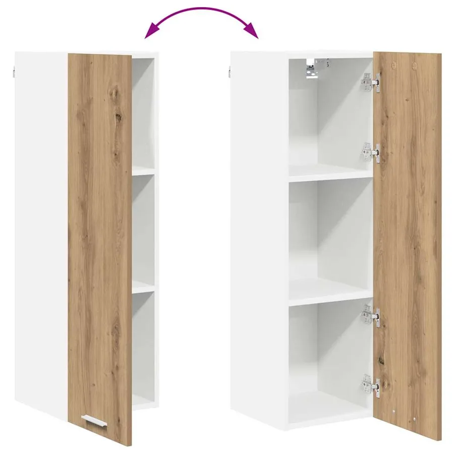Armoire suspendue avec porte Chêne artisanal 30 x 31 x 100 cm - 11