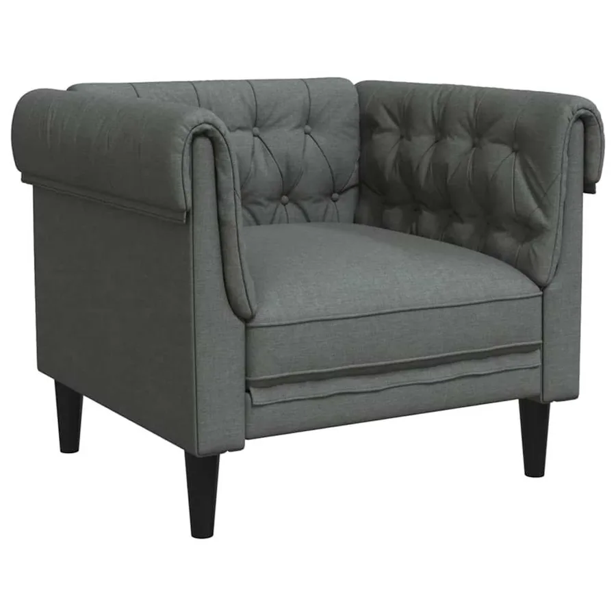 Canapé de salon 3 pcs Gris foncé 201,5 x 74,5 x 74,5 cm tissu - 4
