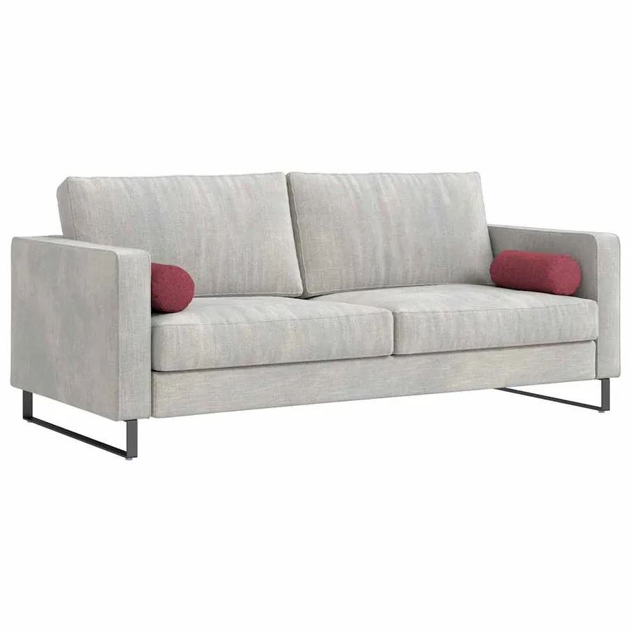 Coussins d'accent 2 pcs Bordeaux Ø 15 x 40 cm tissu - 3