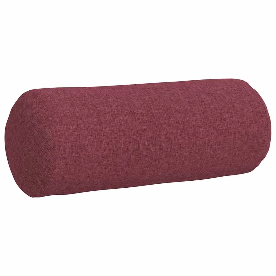 Coussins d'accent 2 pcs Bordeaux Ø 15 x 40 cm tissu - 5