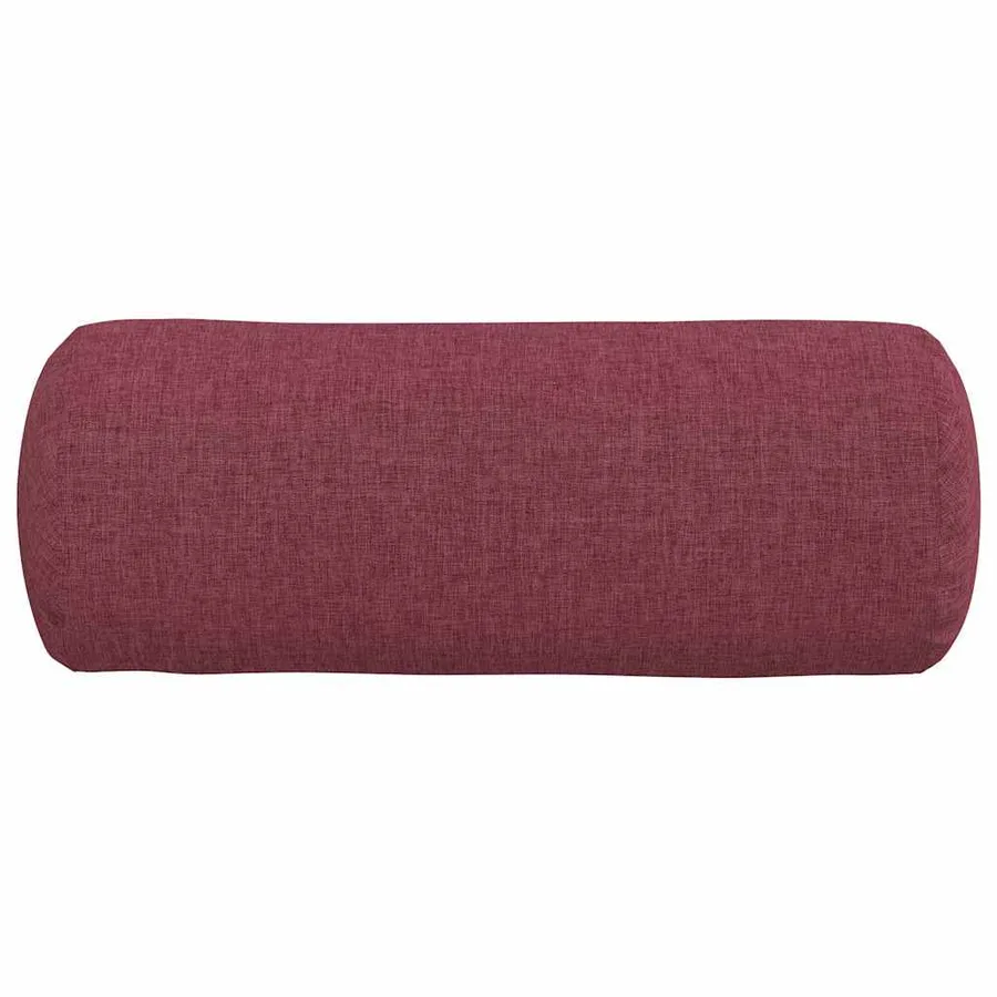 Coussins d'accent 2 pcs Bordeaux Ø 15 x 40 cm tissu - 6