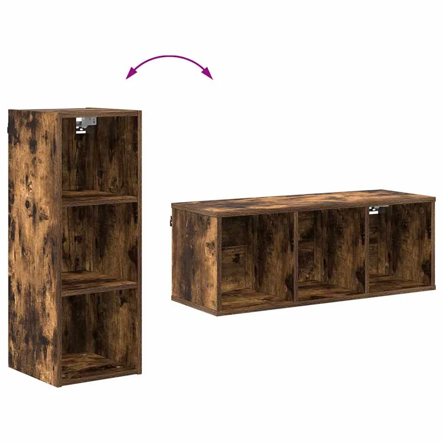 Armoire suspendue avec stockage Chêne fumé 30 x 29,5 x 80 cm - 10