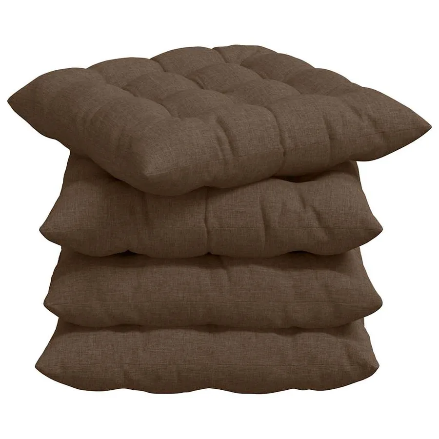 Coussins de siège 4 pcs Marron 40 x 40 x 6 cm tissu - 2