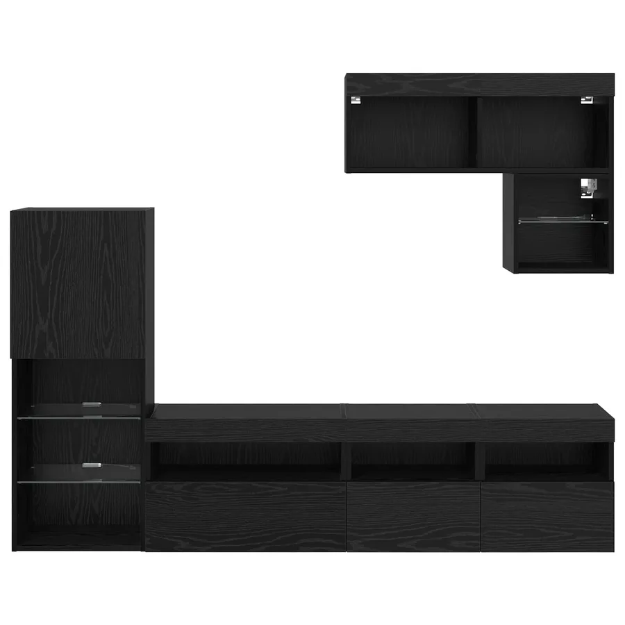 Meubles TV muraux 6 pcs Chêne noir Bois d'ingénierie - 12