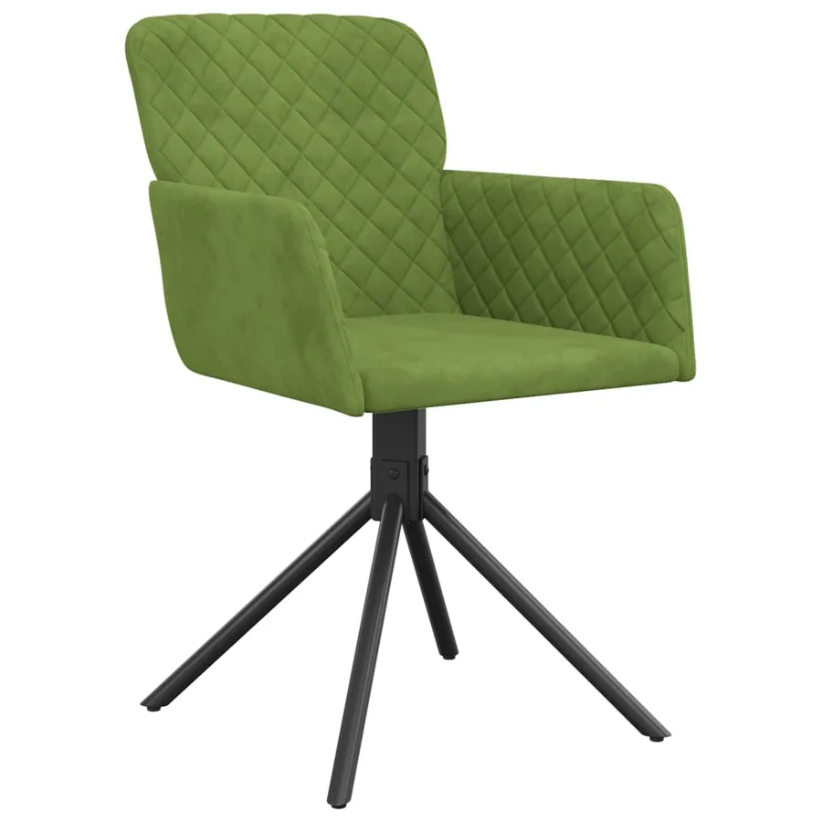 Chaises pivotantes à manger lot de 2 Vert clair Velours - 3